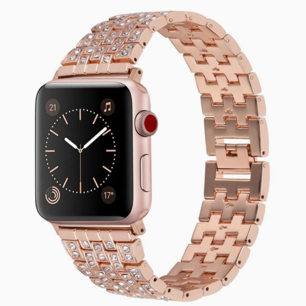 Rosegold Crystal Rhinestone Sparkling Band For Apple Watch All Series